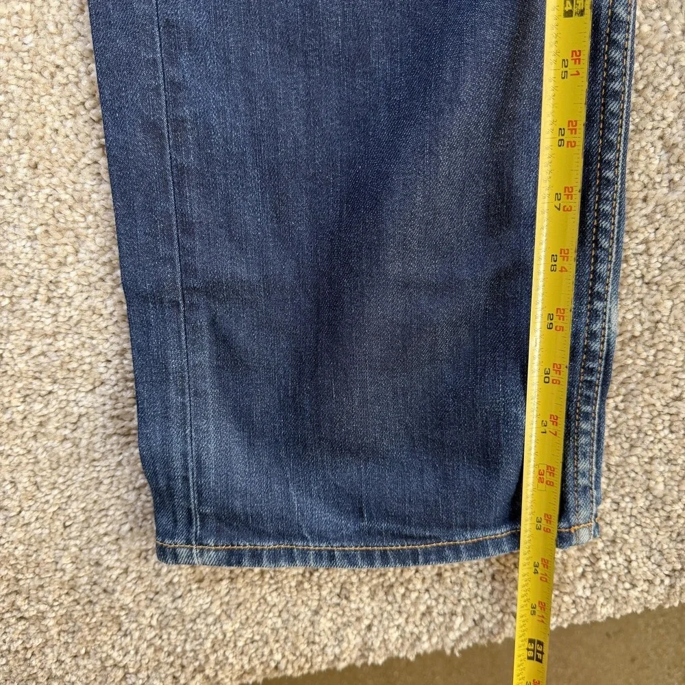 Guess Relaxed Jeans Mens 31x34 Medium Wash Blue Denim Straight Distressed